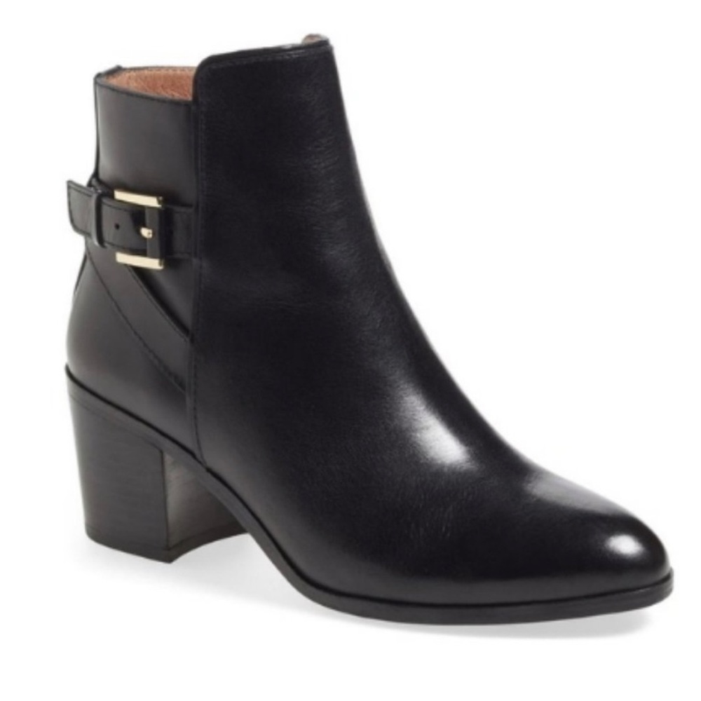 Women’s Louise Et Cie Zalia Black Leather Ankle Heel Boots 7.5 US!